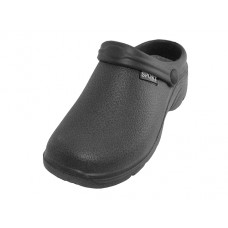 S2390L-BB - Wholesale Women's " Sport " Close Toe Rubber Nursing Clogs ( *Black Color )